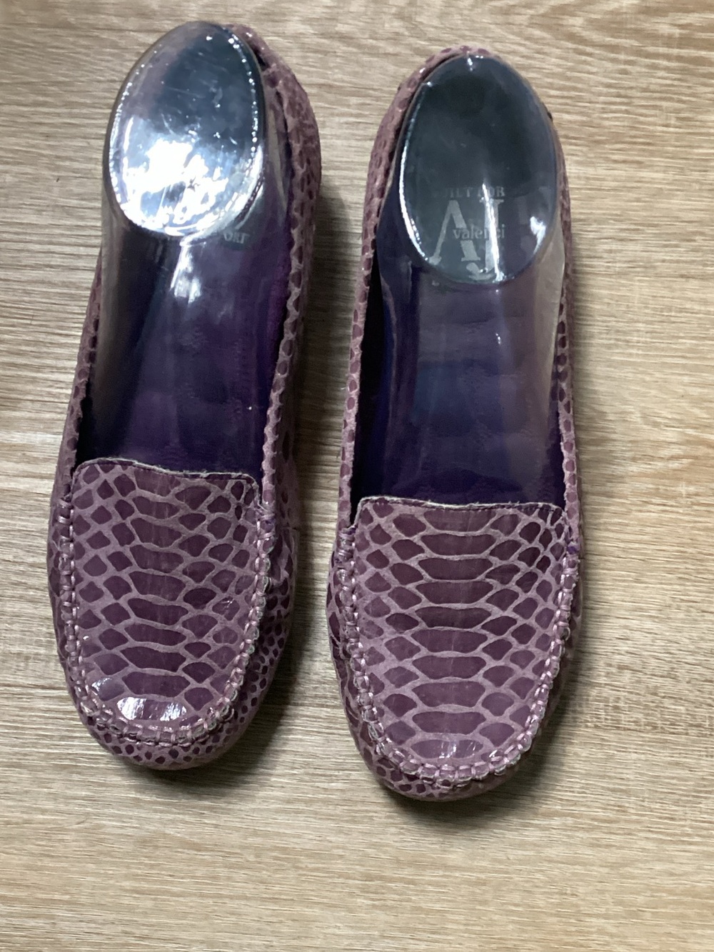 Aj Valenci Purple Croc-Embossed Women's Loafers Sz 8.5